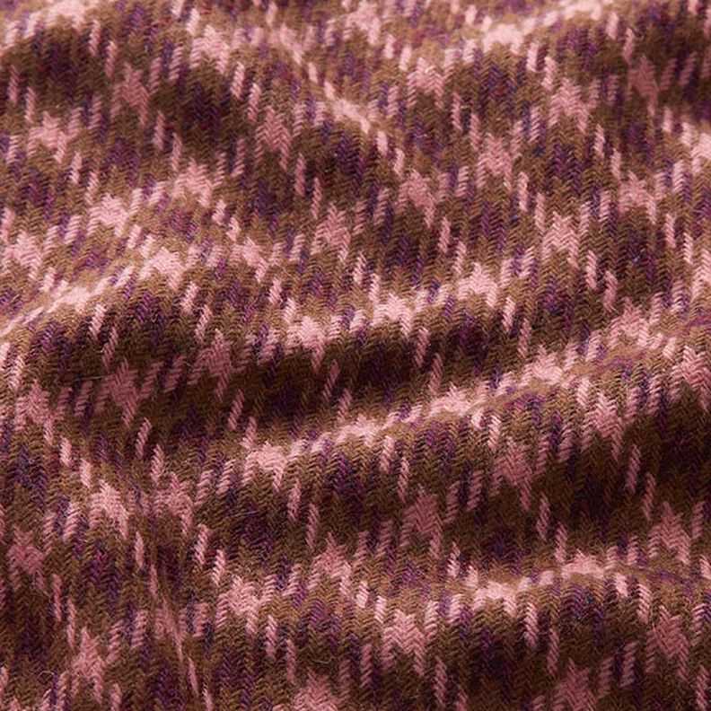 Plaid Wool Blend – brown/dark dusky pink,  image number 2