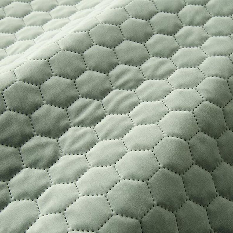Upholstery Fabric Velvet Honeycomb Quilt – reed,  image number 2