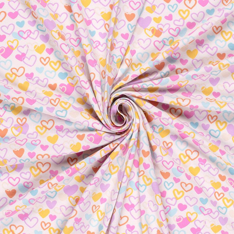 Cotton Jersey Pastel hearts – offwhite/pastel violet,  image number 3