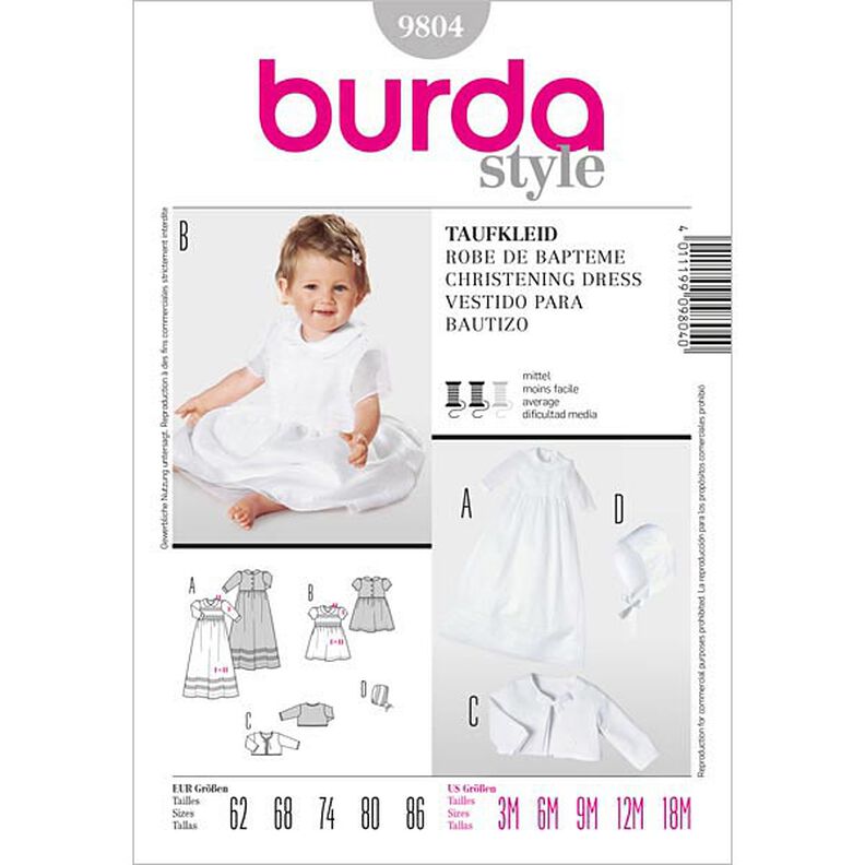 Christening Robe / Jacket, Burda 9804,  image number 1