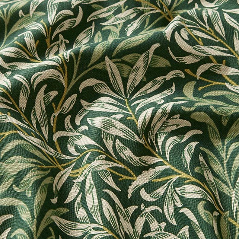 Decor Fabric Half Panama tangled branches – natural/dark green,  image number 2