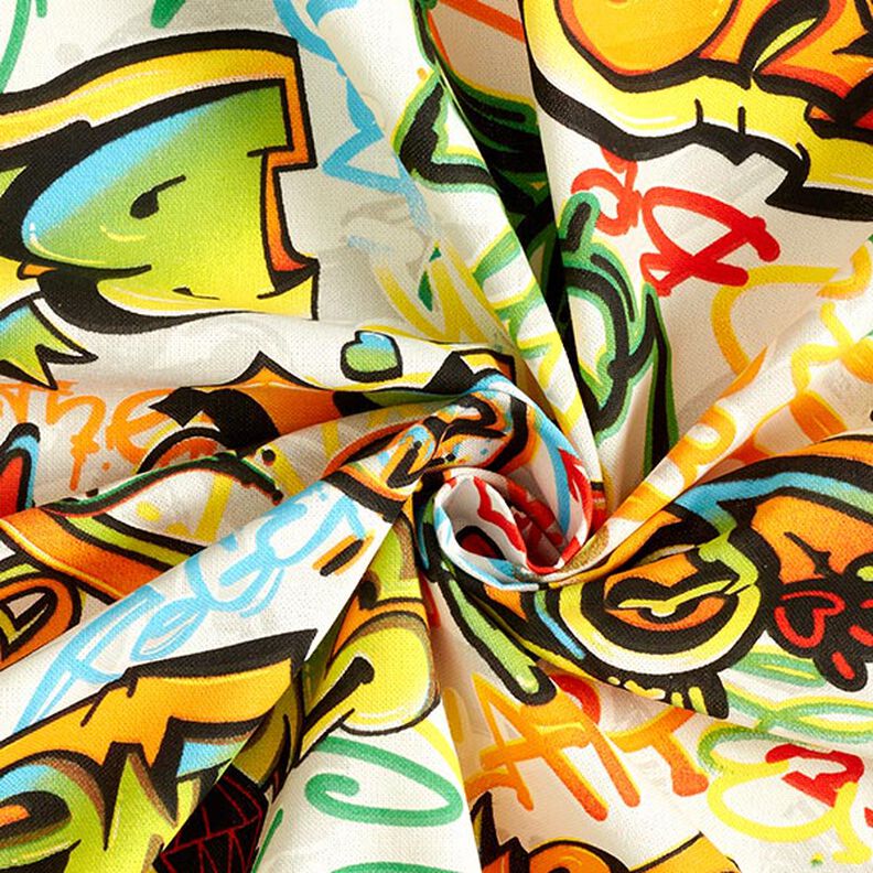 Decor Fabric Half Panama Graffiti – silver grey, image number 4