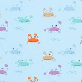 Cotton Jersey cute crabs – baby blue, 