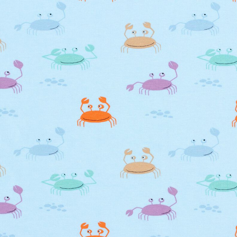 Cotton Jersey cute crabs – baby blue, image number 1