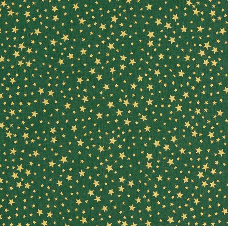 Cotton Cretonne Starry Christmas Sky, small – dark green/gold, image number 1