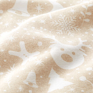 Decor Fabric Canvas Winter motifs – natural/white, 