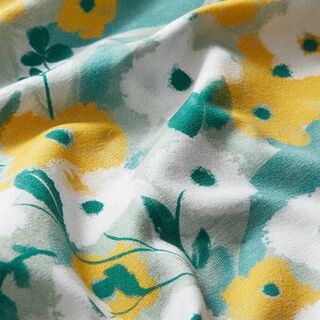 GOTS Cotton jersey Birds & Flowers | Tula Seconds – pastel green, 