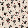 Decor Fabric Half Panama cats in love – natural/red,  thumbnail number 1