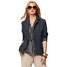 Linen fabric ramie mix stonewashed, heavy quality – midnight blue,  thumbnail number 4