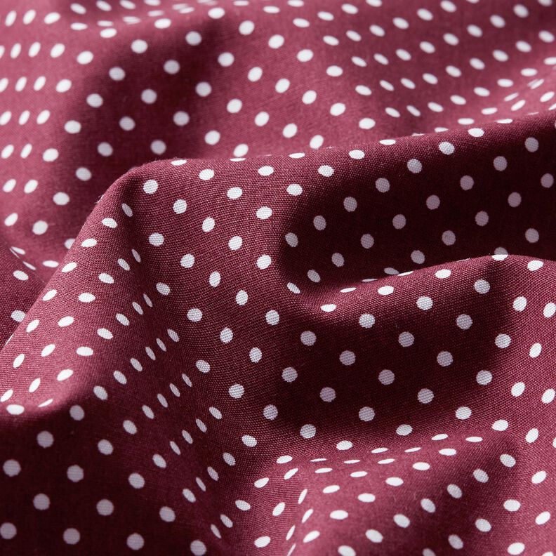 Cotton Poplin Mini polka dots – burgundy/white,  image number 2