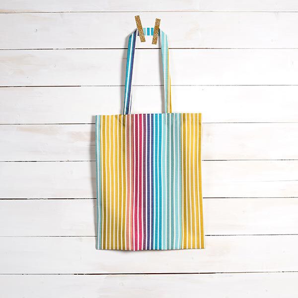 Outdoor Fabric Canvas Retro Stripes – yellow/turquoise,  image number 8