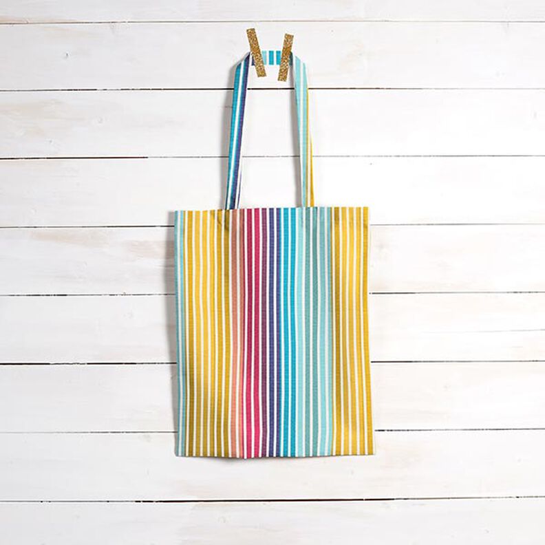 Outdoor Fabric Canvas Retro Stripes – yellow/turquoise,  image number 8