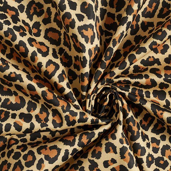 Decor Fabric Cotton Satin Leopard Print – brown,  image number 3