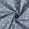 Cotton Cretonne Flowers and tendrils – blue grey/white,  thumbnail number 3