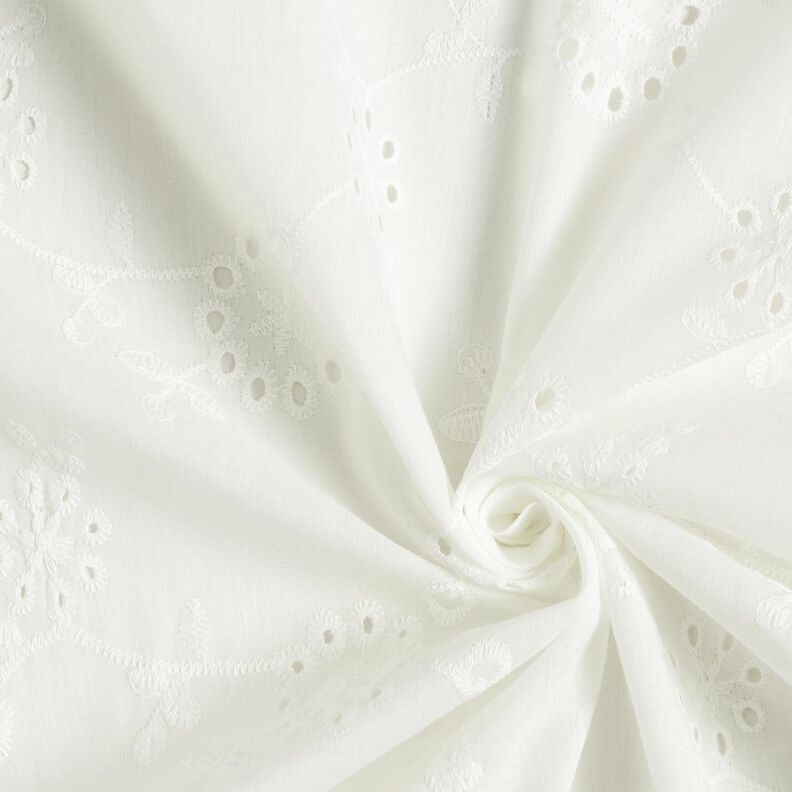 Broderie Anglaise large flower tendrils – white, image number 3