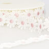 Ox-Eye Daisy Lace Ribbon  – white/pink,  thumbnail number 1