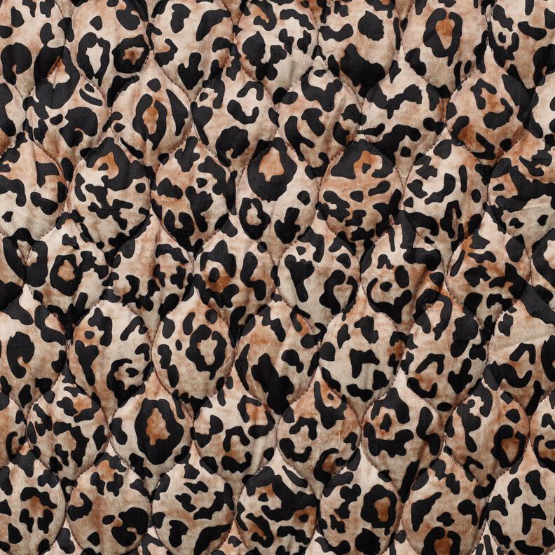 Quilted Fabric Leo Digital Print – light brown/black, image number 1