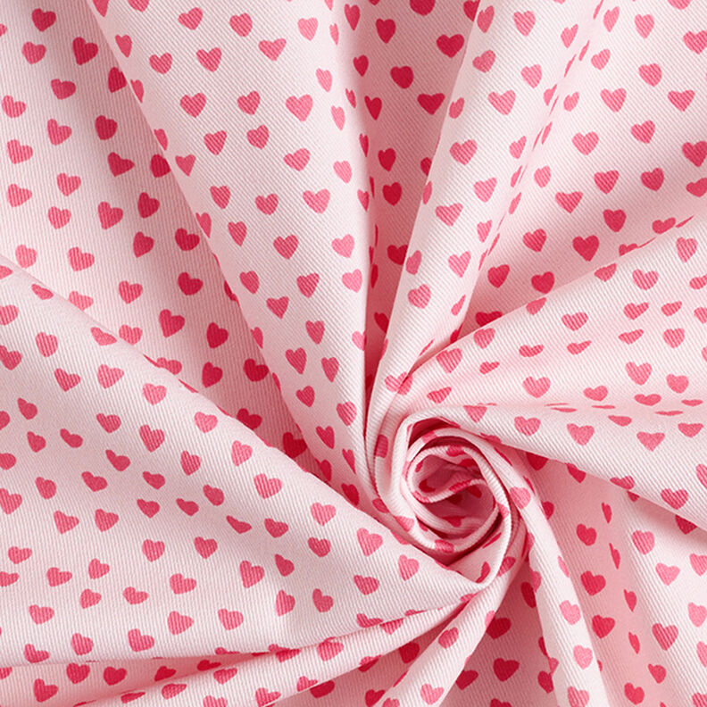 Decorative cotton twill fabric, mini hearts – light pink,  image number 3
