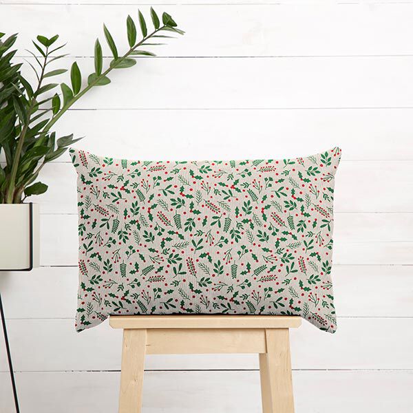 Decor Fabric Half Panama Classic Mistletoe – beige/green, image number 8