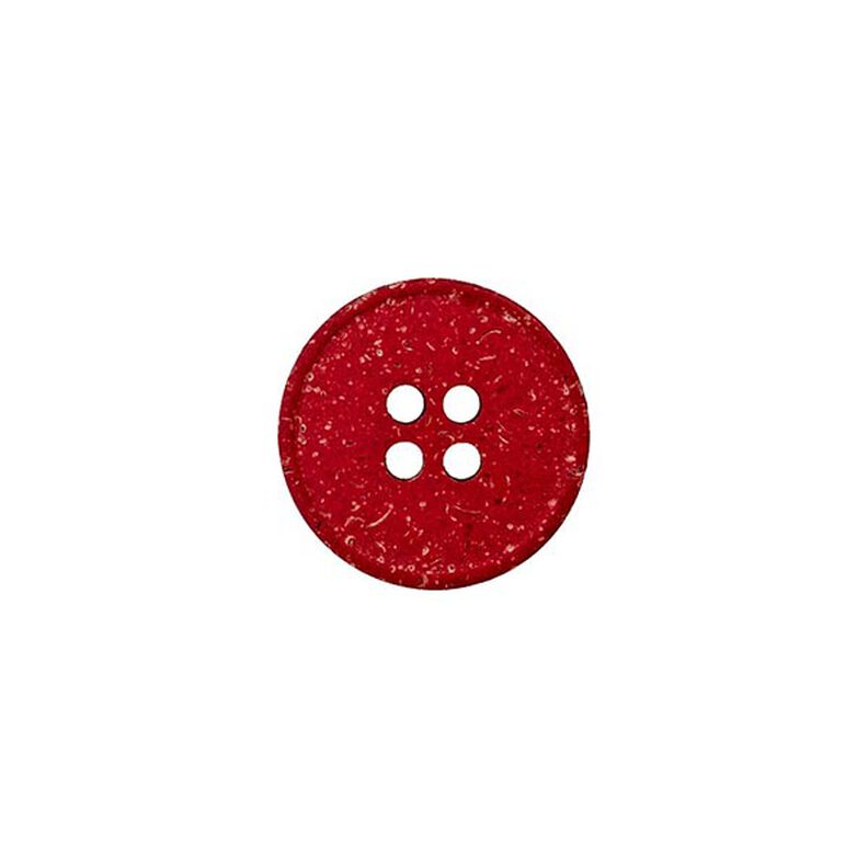 Recycled 4-Hole Hemp/Polyester Button – chili,  image number 1