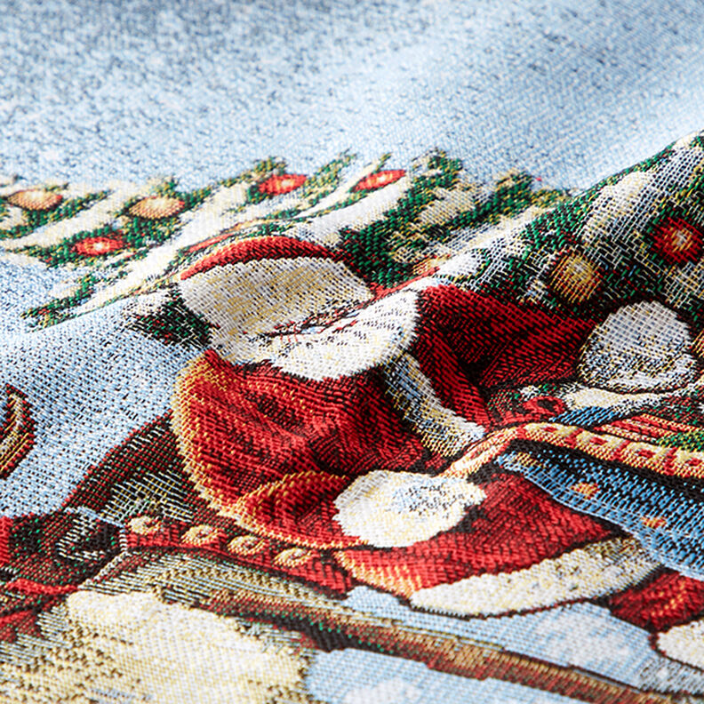Decor Tapestry Fabric Santa Claus with Reindeer – blue, image number 2