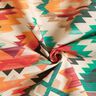 Decor Fabric Half Panama abstract ethnic print – light beige/emerald green,  thumbnail number 3