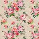 Watercolour Roses Digital Print Half Panama Decor Fabric – natural,  thumbnail number 1