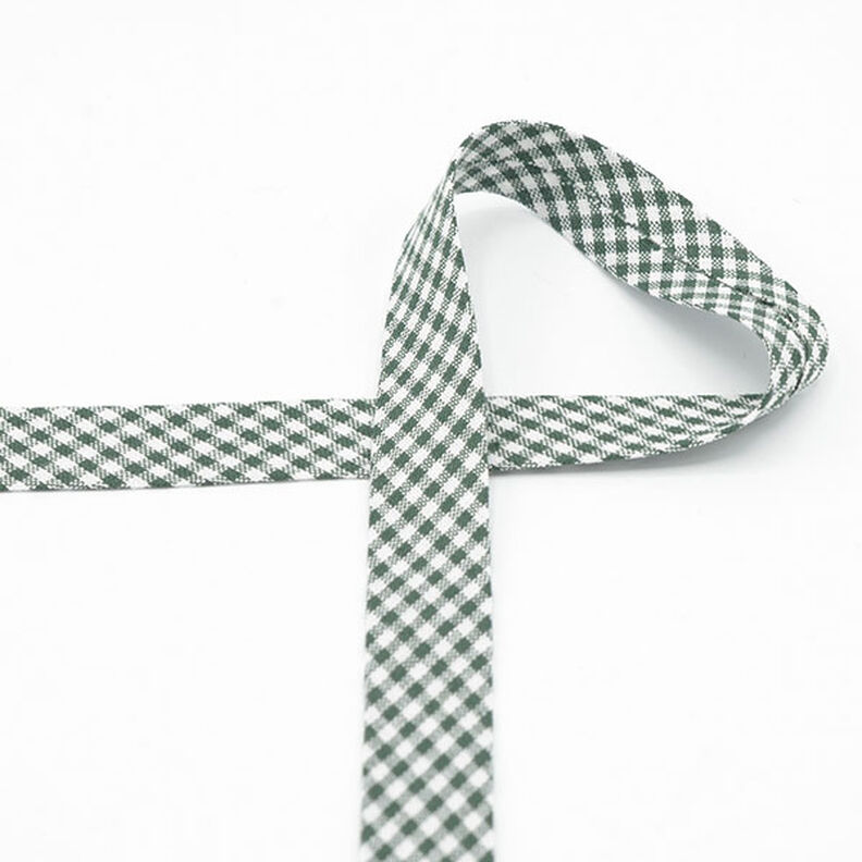 Bias binding Vichy check [20 mm] – dark green,  image number 2