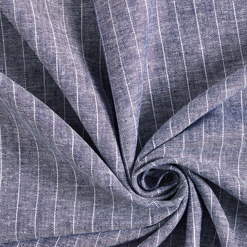 Pinstripes Linen Viscose Blend – navy blue,  image number 3