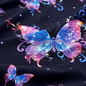Cotton Jersey Colourful Butterflies | Glitzerpüppi  – midnight blue/ice blue,  Cotton Jersey Colourful Butterflies | Glitzerpüppi  – midnight blue/ice blue,