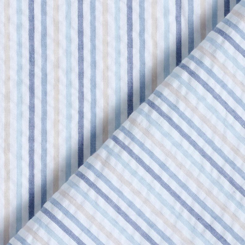 Seersucker Cotton Stripy blend – blue/white, image number 4