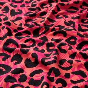 French Terry Leo and flowers – pink/orange, 