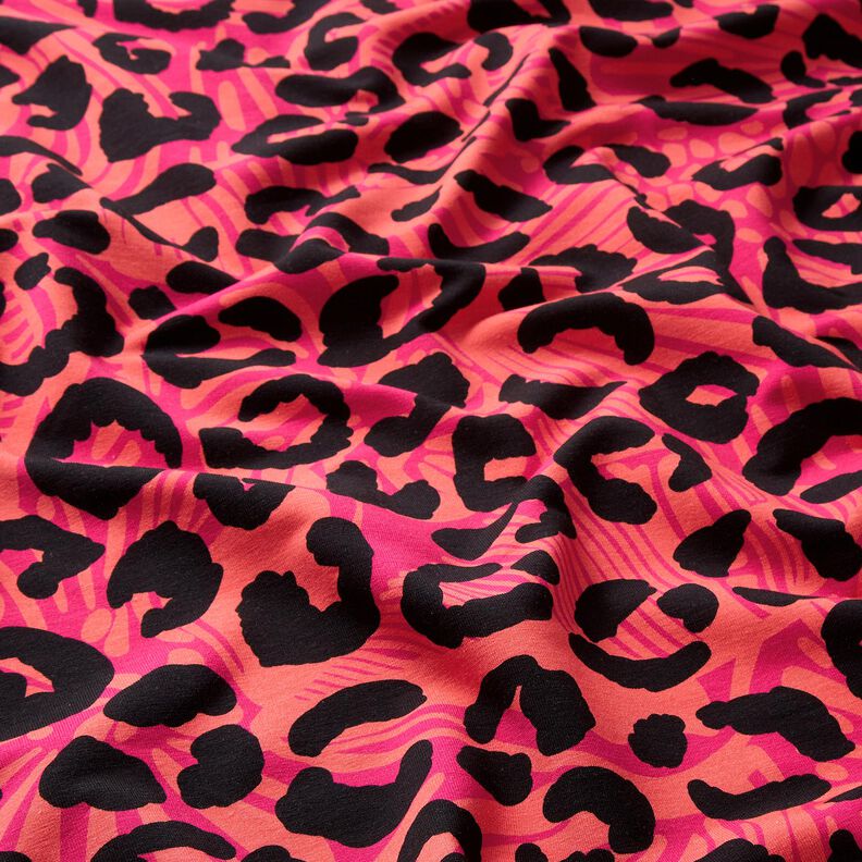 French Terry Leo and flowers – pink/orange, image number 2