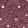 Teddy Fur Embroidered Flowers | Poppy Fabrics – dark dusky pink,  thumbnail number 2