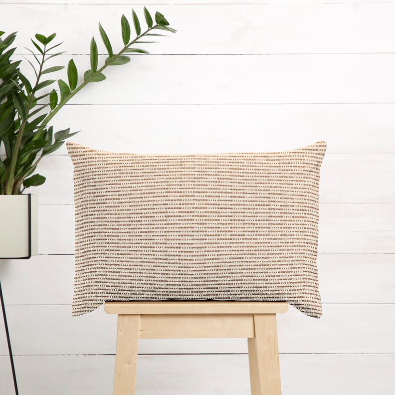 Decor Fabric Jacquard rustic stripes – medium brown/natural,  image number 6