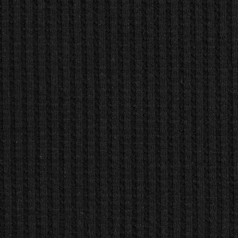 Cotton waffle jersey Plain – black,  image number 4