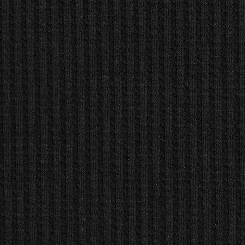 Cotton waffle jersey Plain – black,  image number 4