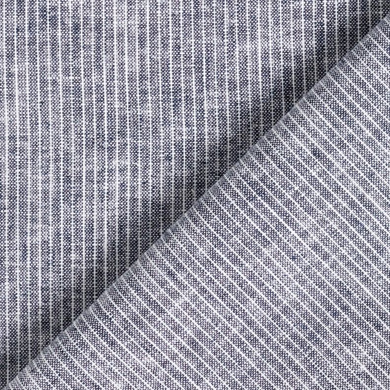 Linen Cotton Blend Narrow Stripes – midnight blue/white,  image number 4