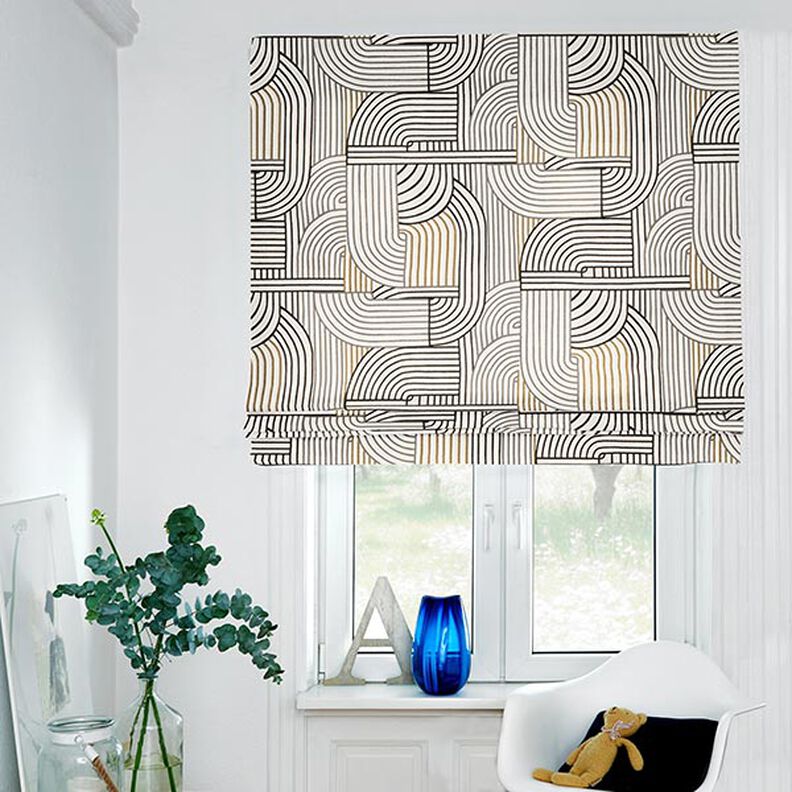 Decor Fabric Half Panama abstract arches – black, image number 6
