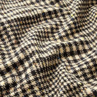 Brushed wool blend houndstooth & coloured speckles – black/light beige, 