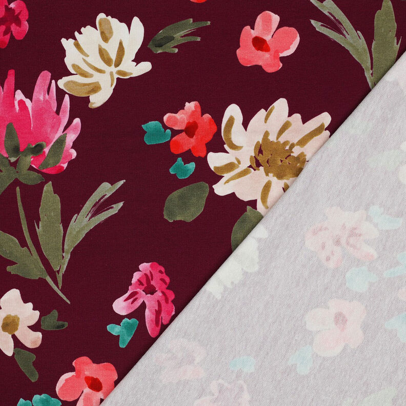 French terry Colette Digital Print | Nerida Hansen – burgundy/intense pink,  image number 4