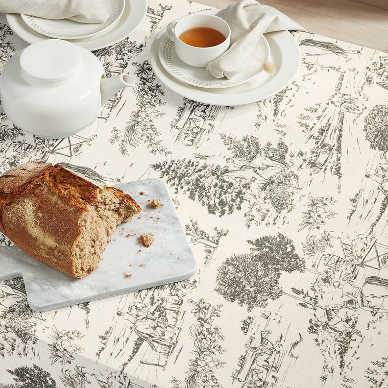 Decor Fabric Panama Riding – grey/natural,  image number 8