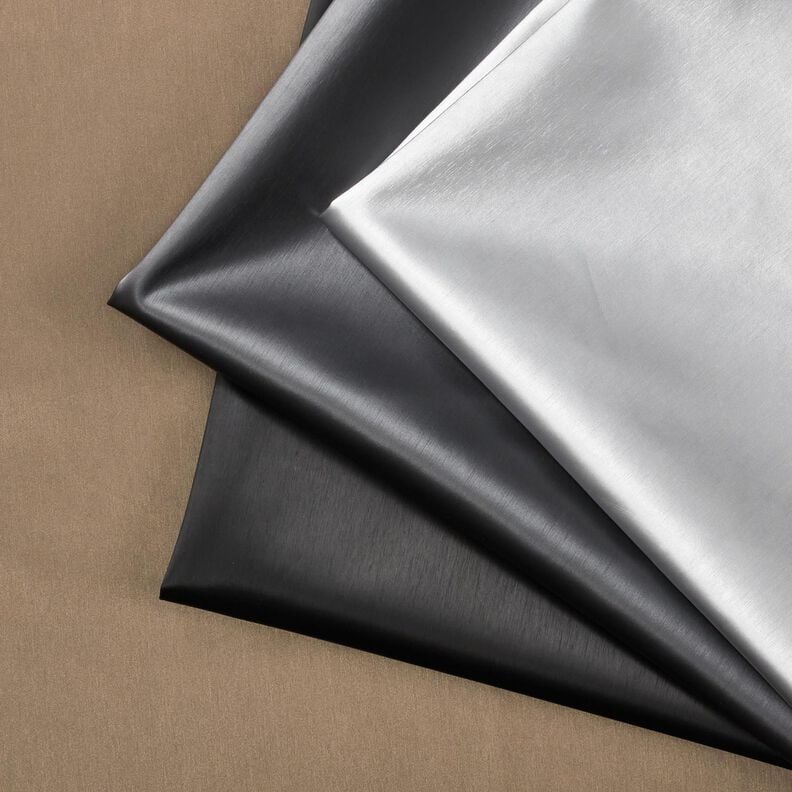 Upholstery Fabric Imitation Leather Shimmering – stone grey,  image number 5