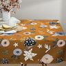 Decor Fabric Half Panama large retro flowers – caramel/light khaki,  thumbnail number 7