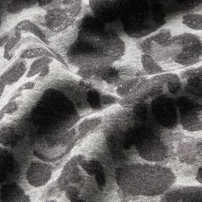 Leopard print melange French terry – grey | Remnant 60cm, 