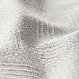 Decorative jacquard fabric, wavy lines – light grey, 