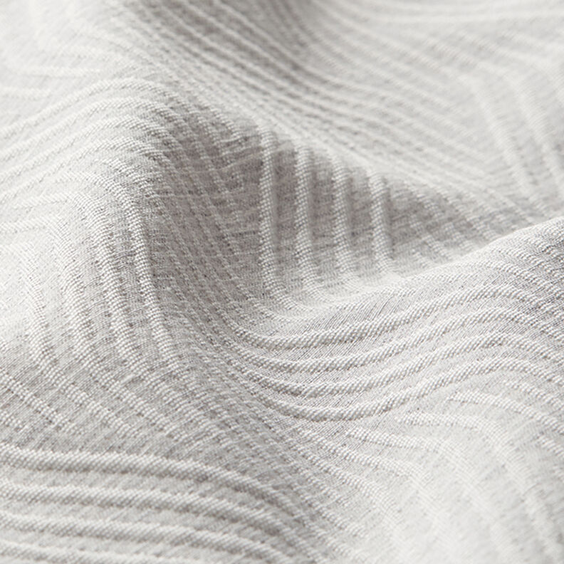 Decorative jacquard fabric, wavy lines – light grey, image number 2