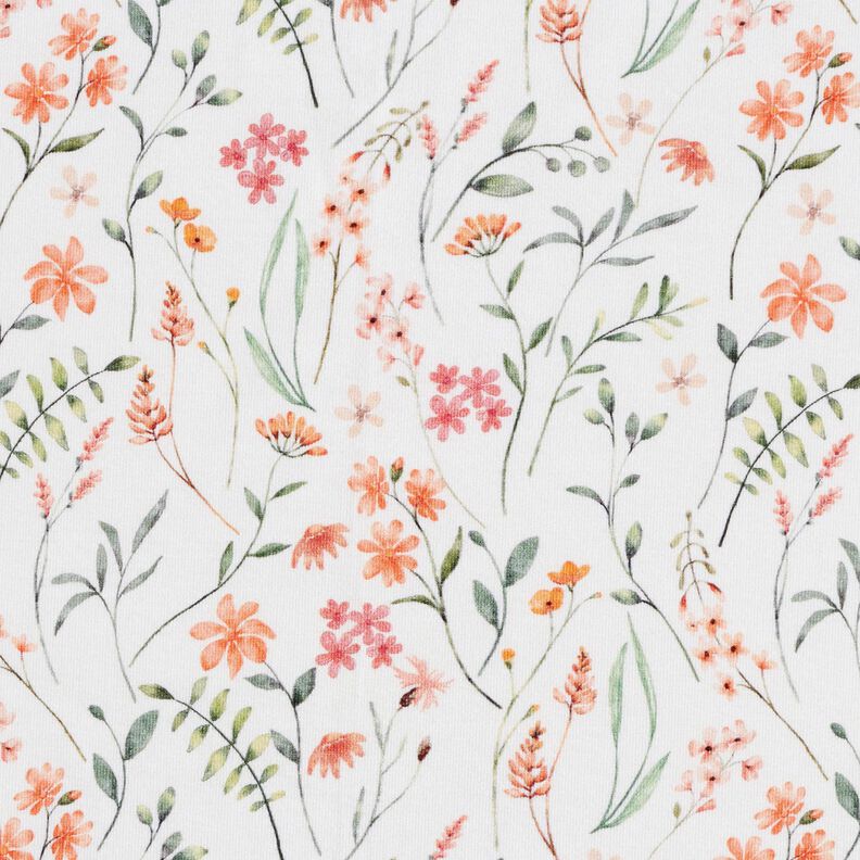 GOTS Cotton Jersey wildflower meadow Digital Print – ivory, image number 1