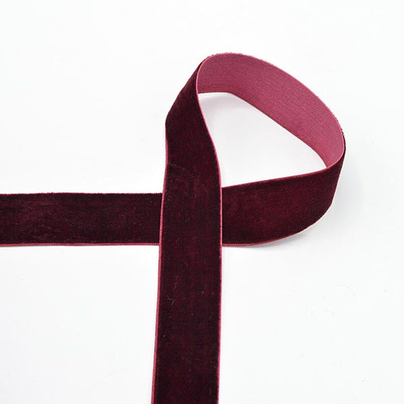 Velvet ribbon [25 mm] – burgundy,  image number 1