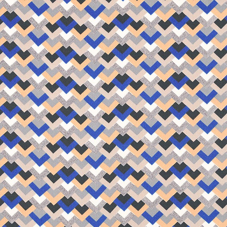 Retro Print Lightweight Satin – indigo/beige,  image number 1